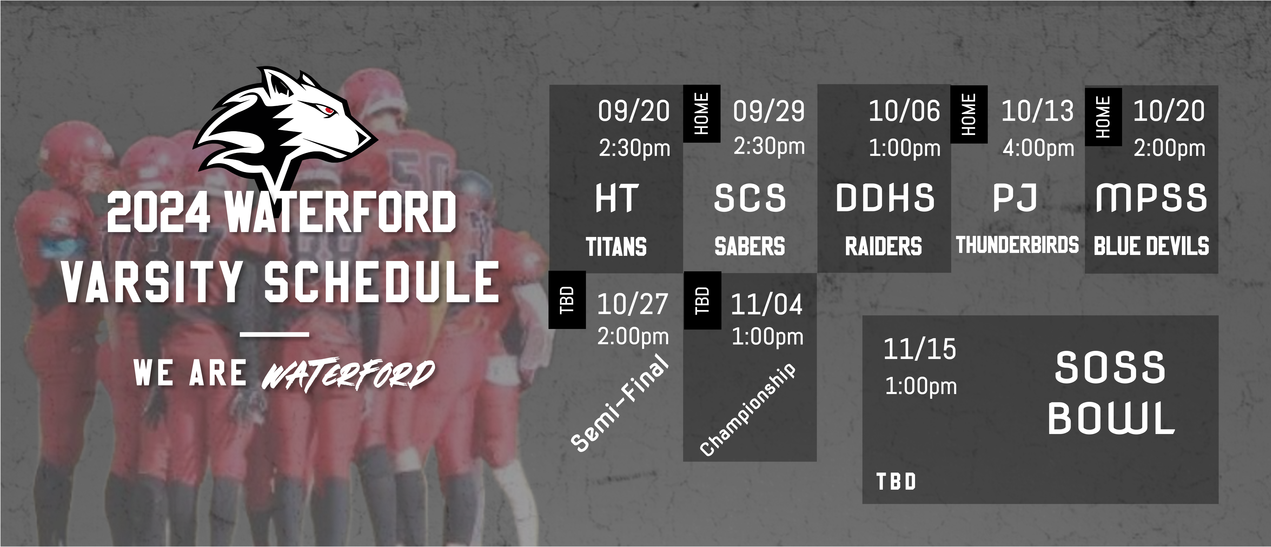 Waterford Schedule